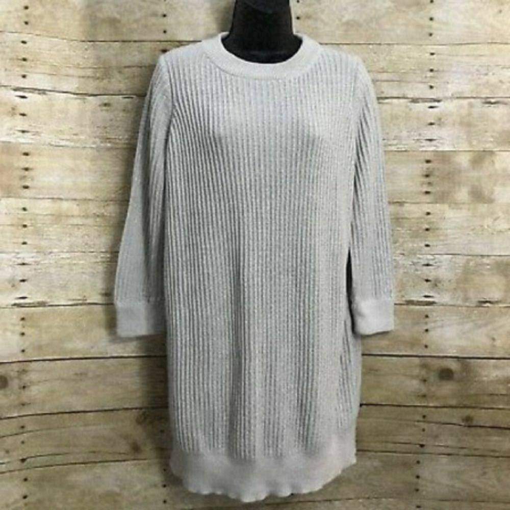 Zara Grey and Silver Tunic Sweater Dress